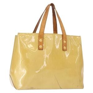 LOUIS VUITTON Monogram Vernis Reade PM Hand Bag Beige M91334 LV Auth 148128